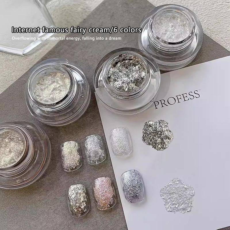 Gold Foil Flakes - Delicado Metal Gypsum Manicure Cola para