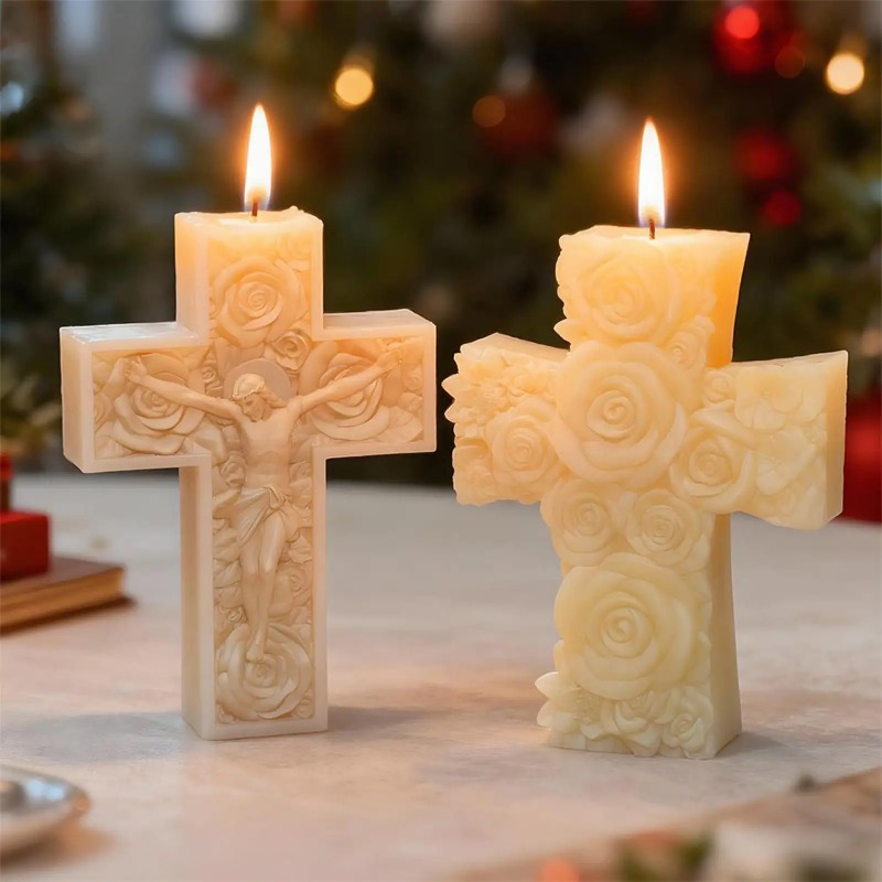 Flor cruz jesus silicone vela  - Resin Craft Ideas avaliação e preço