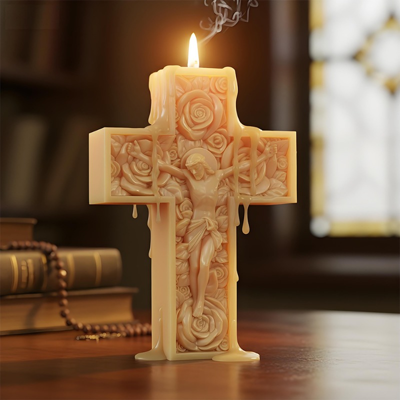 Flor cruz jesus silicone vela  - Resin Craft Ideas avaliação e preço