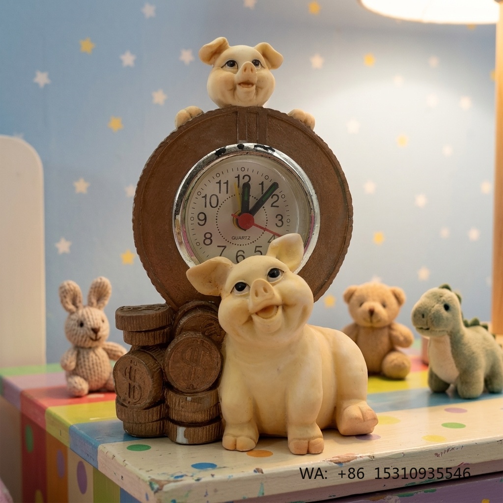 Relógio de Porquinho de Desenh - Resin Crafts avaliação e preço